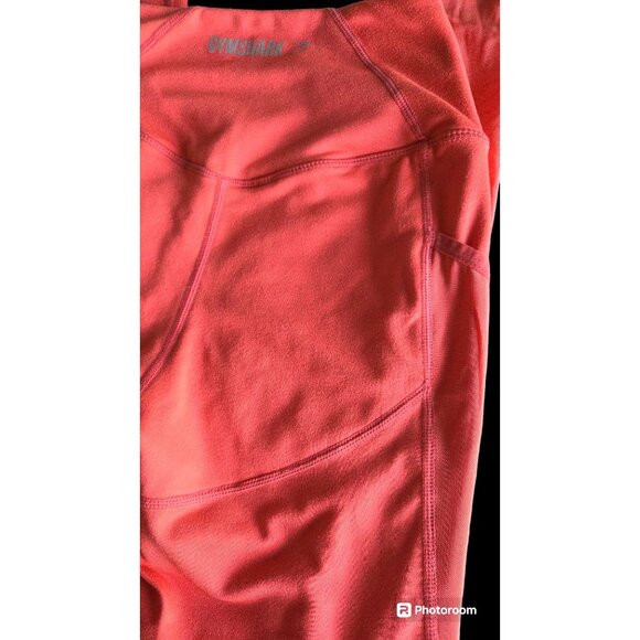Women's Gymshark Exercise Workout Leggings Sz XS Orange Side Pockets EUC - Picture 6 of 9